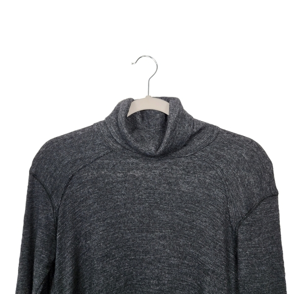 We The Free Charcoal Heathered Gray Turtleneck Open Back Long Sleeve Top Size XS - Picture 4 of 10